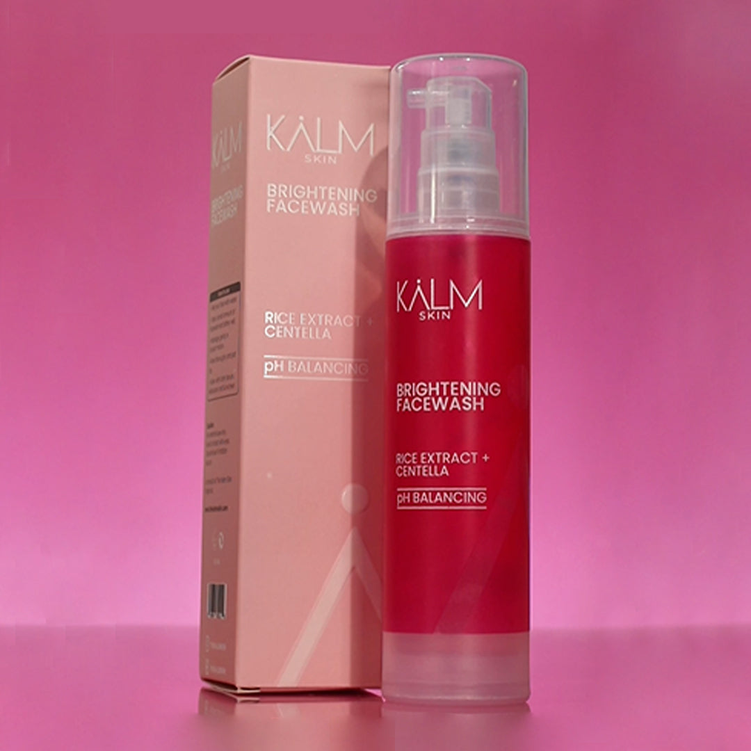 KALM SKIN Rice Brightening Facewash cleanser video showing foaming facewash with rice extract for bright and refreshed skin